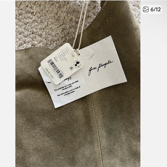 Free People Bobbi Slouch Suede Leather Bag. NWT!!! - Picture 6 of 8